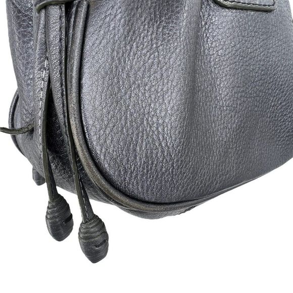 Cole Haan Village Triple Zip Satchel Handbag Pewter Leather - Picture 6 of 11